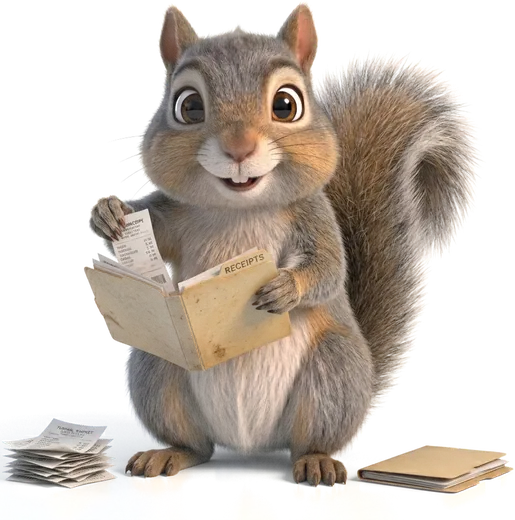 Scout filing a receipt in a folder