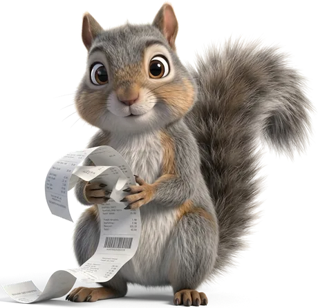 Scout holding a long receipt